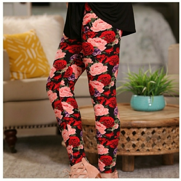 sᴀʟᴇ Coming up Roses Print Leggings - Picture 3 of 5